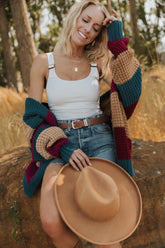 Jonah Chunky Knit Cardigan | Deep Topaz Multi